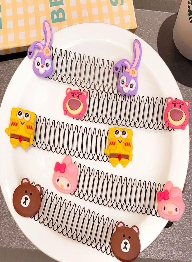 LEMOZA Small Cartoon Kids Hair Clips - 2 PCS Invisible Stretchable Creaseless Hairpins for Girls - Non-Slip Bangs Comb Clips, Cute Hair Accessories, No Mark Hair Barrettes for Toddlers & Children - Image 1