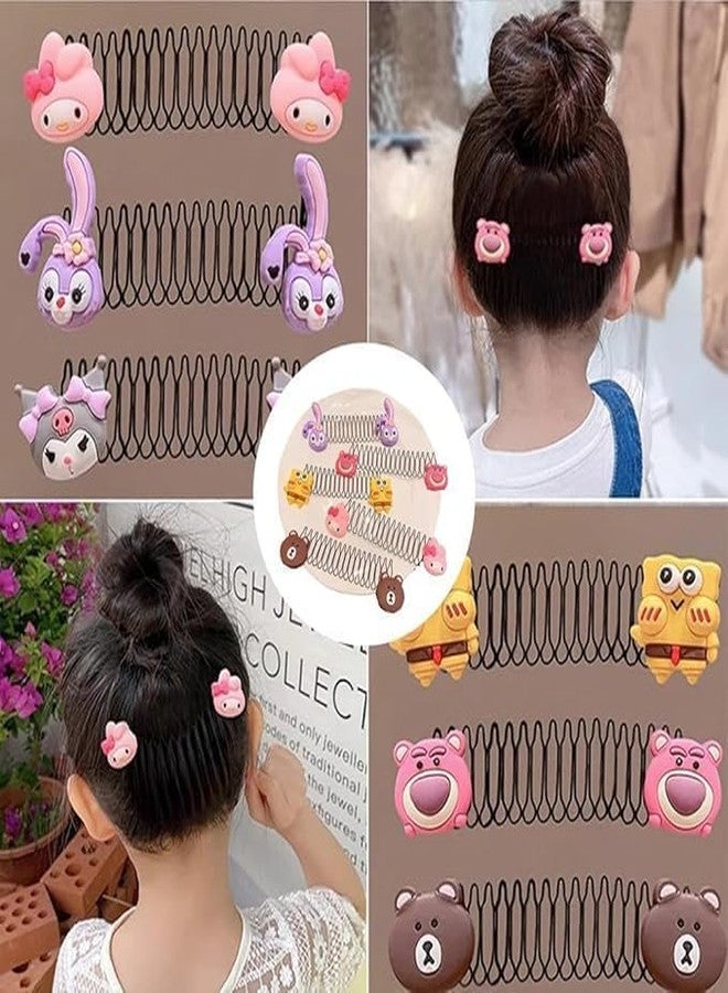 LEMOZA Small Cartoon Kids Hair Clips - 2 PCS Invisible Stretchable Creaseless Hairpins for Girls - Non-Slip Bangs Comb Clips, Cute Hair Accessories, No Mark Hair Barrettes for Toddlers & Children - Image 3