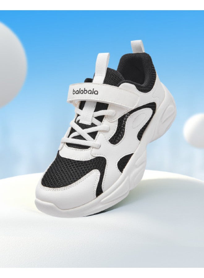 Balabala Boys' Summer Mesh Shoes | Girls' Summer Breathable Kids' Sneakers 2025 White Dad Shoes - Image 1