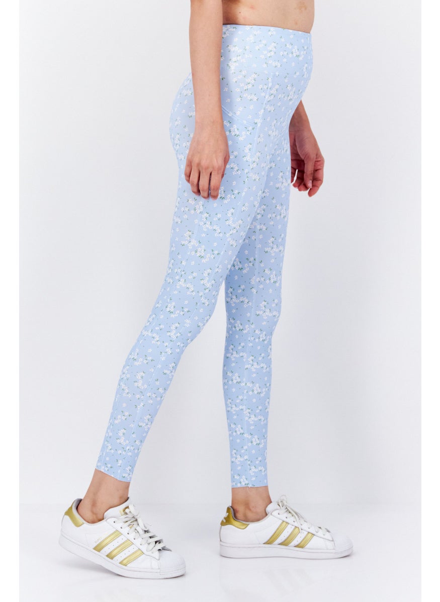 Dippin' Daisy's - Women Floral Print Leggings, Sage Blue - Image 1
