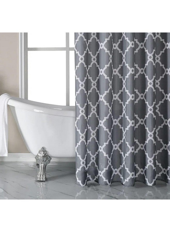 HOMETHREADS HOMETHREADS Embrace Luxury with Our 6-Feet Long Premium Polyester Shower Curtain with 12 Hooks for a Lavish Bathroom Ambiance | Stylish, Splendid, and Perfectly Sized (180x180cm, Grey Trap)  - Image 5