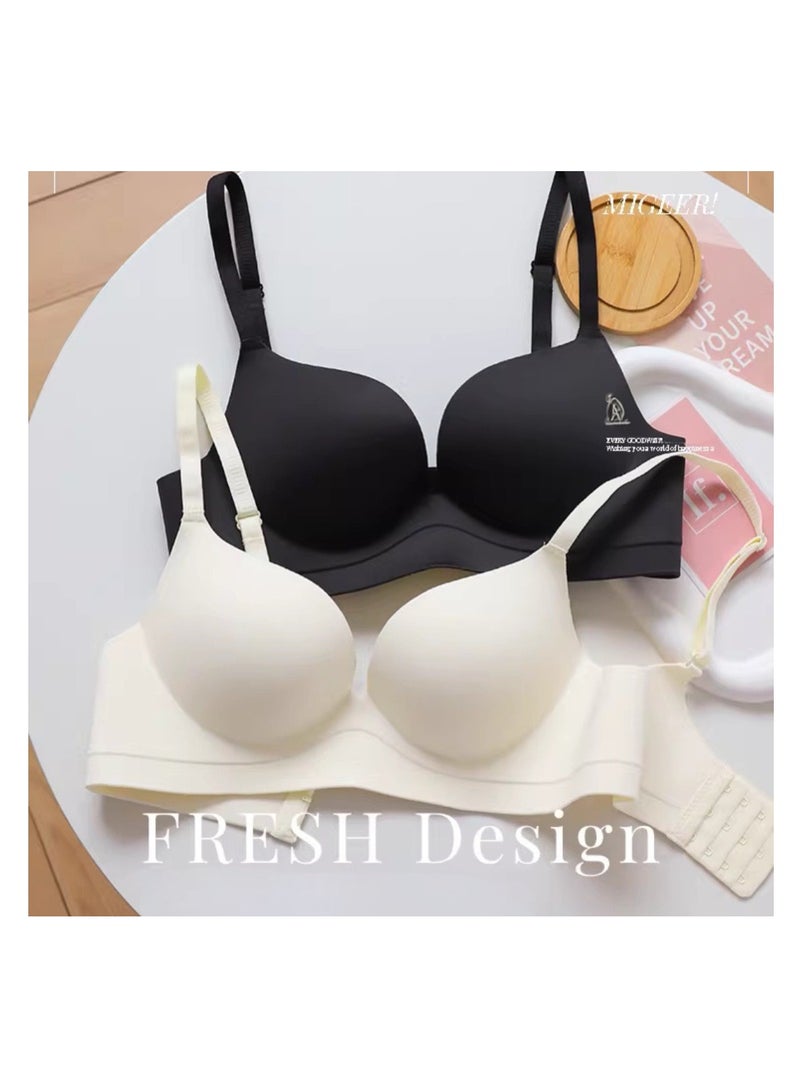 2 Pieces Seamless Push up Bra Wireless Bra Women Bra