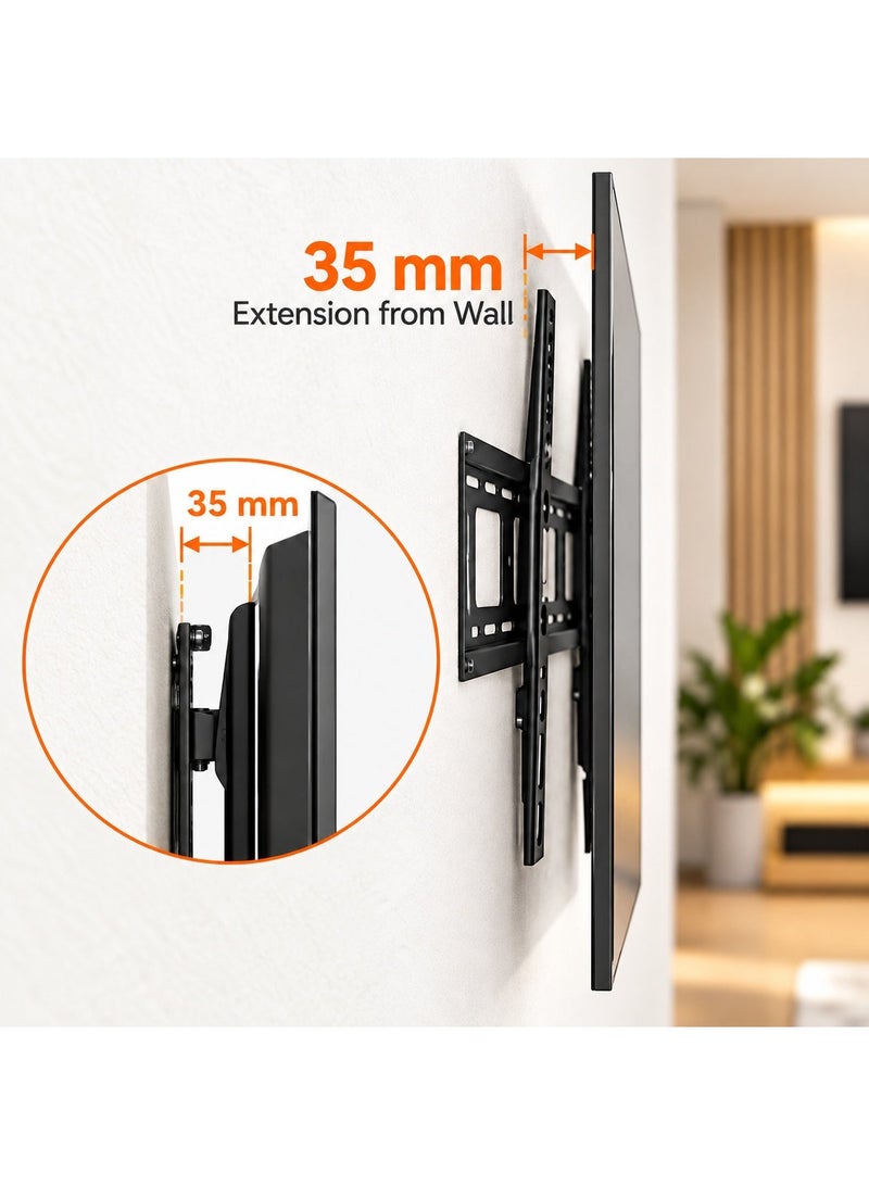 BEETEC Fixed TV Wall Mount Bracket for 55-120 Inch Flat Panel TVs up to 150 kg/330 lbs and up to 1000x600 VESA, TV Wall Bracket with Extra-Large Heavy-Duty Design, Black | TF-100F - Image 5