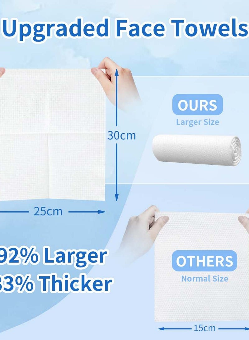 كلين سكين مناديل مبللة وجافة للوجه، مناديل مبللة للوجه ذات أساس حيوي بنسبة 100% من وزارة الزراعة الأمريكية، مناديل مبللة للوجه تستخدم لمرة واحدة، مقشرة لطيفة سميكة للغاية 25 سم × 30 سم، مناديل مزيلة للمكياج قابلة للتحلل الحيوي، مناديل تنظيف فائقة النعومة للوجه، مناديل مبللة للوجه للبشرة الحساسة، 50 قطعة، عبوة واحدة - Image 3