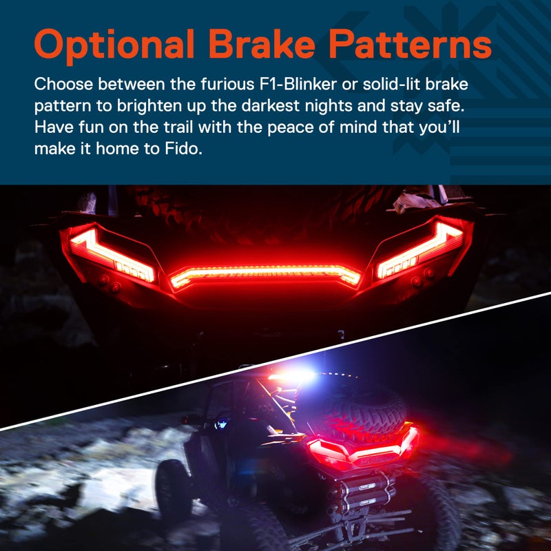 ONLINE LED STORE TRUE MODS LED 3rd Brake Center Tail Light for Polaris RZR XP 1000 Turbo Sportsman 1000 XP 2019 2020 2021 2022 UTV [Thunder Design] [DOT-Rated] - Smoked - Image 3