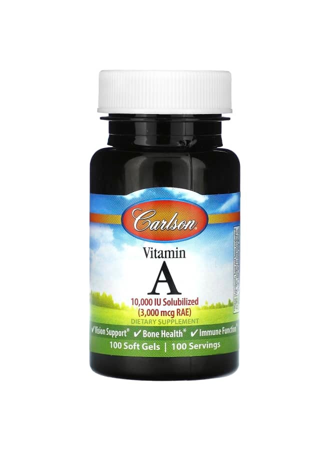 Carlson Vitamin A, 3,000 mcg RAE (10,000 IU), 100 Soft Gels