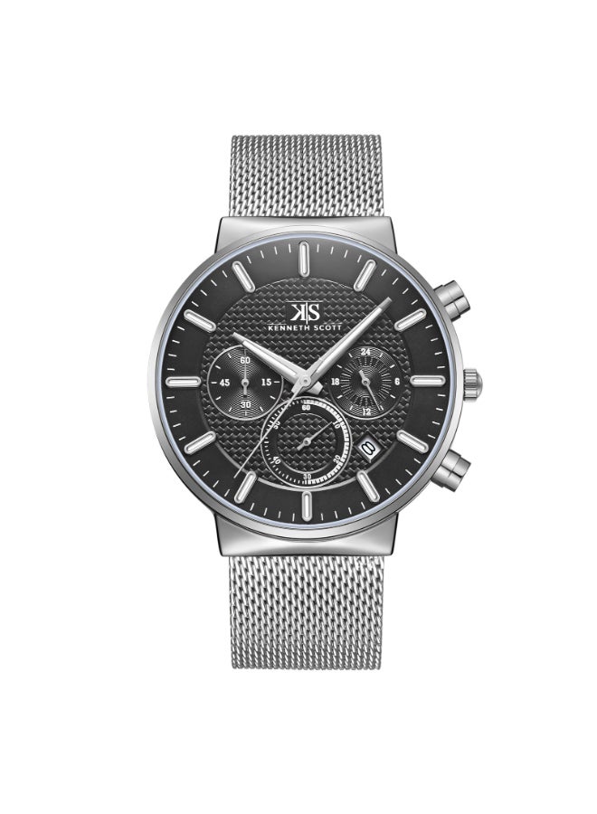 KENNETH SCOTT Men's Mesh Multi Function Watch K22133-SMSB - 41 mm - Image 1