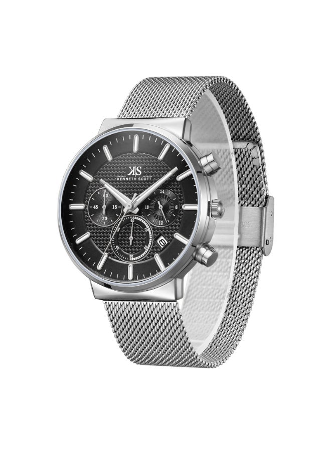 KENNETH SCOTT Men's Mesh Multi Function Watch K22133-SMSB - 41 mm - Image 2