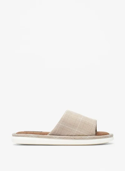دوتشيني Men Checked Bedroom Slide Slippers