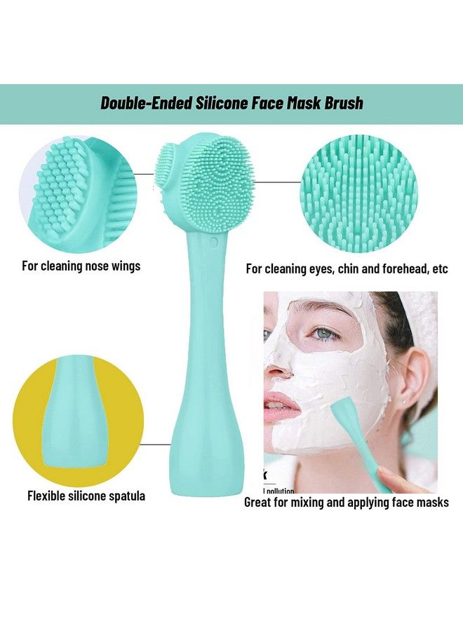 Syga Face Cleasing Brush Silicone Face Scrubber Exfoliating Wash Brush Flexible Nose Cleaning Cream Applicator Mask Collector Great For Face Clean Care And Make Upgreen&Pink2Pcs - Image 4