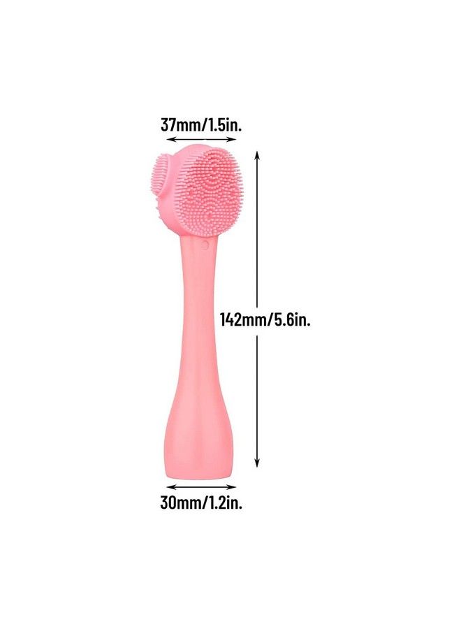 Syga Face Cleasing Brush Silicone Face Scrubber Exfoliating Wash Brush Flexible Nose Cleaning Cream Applicator Mask Collector Great For Face Clean Care And Make Upgreen&Pink2Pcs - Image 3