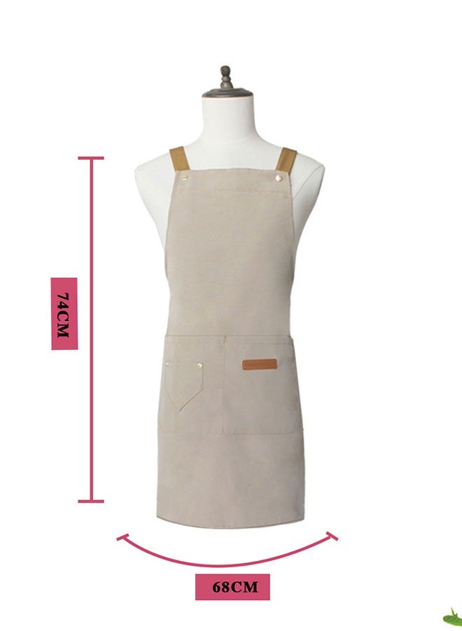 مريلة للجنسين مقاومة للماء والبقع مع أحزمة كتف قابلة للتعديل، 74 × 68 سم للطبخ والخبز والبستنة - Image 3