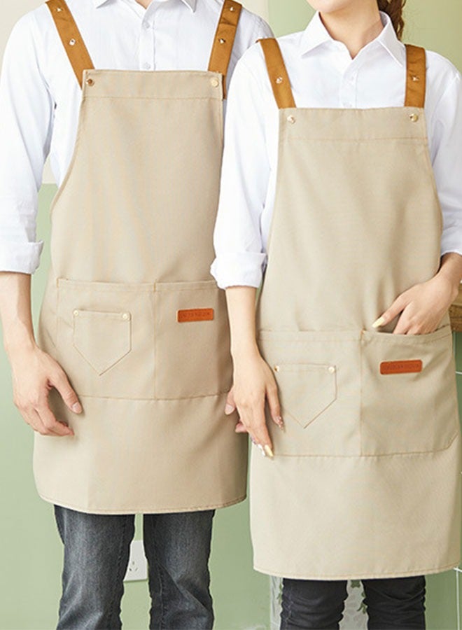 مريلة للجنسين مقاومة للماء والبقع مع أحزمة كتف قابلة للتعديل، 74 × 68 سم للطبخ والخبز والبستنة - Image 2