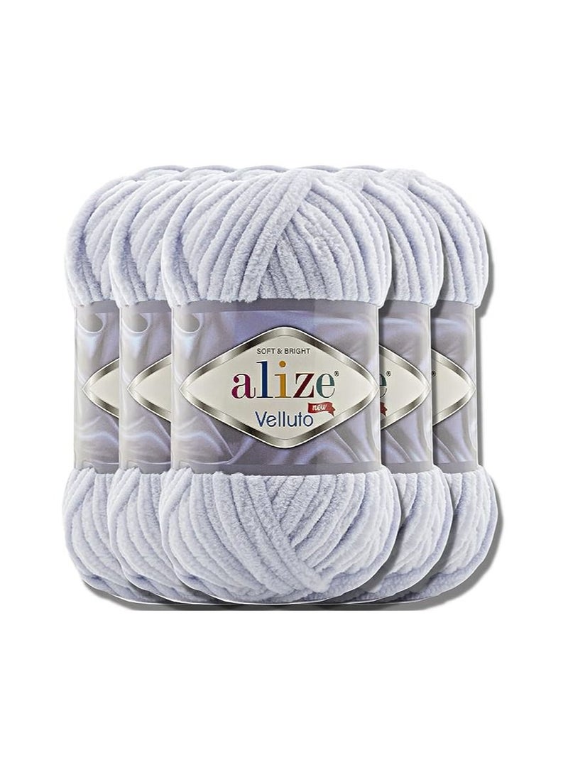 خيوط اليزا قطيفه غزل من صوف الاطفال التركي فيلوتو من الشانيل الناعم من اليز، ضخمة للغاية، مخصصة للحياكة اليدوية وللكروشيه، كرة مقاس XXL لاميجورومي، وزن 100 جرام، مجموعة من 5 قطع (رمادي 416) - Image 1