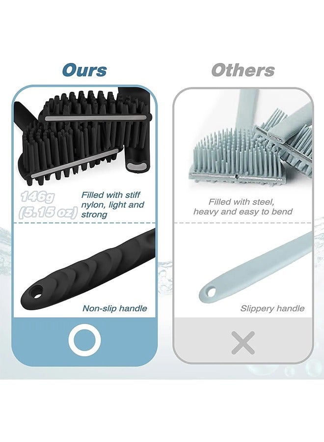 Silicone Back Brush,Long Handle Body Scrubber,for Deep Clean & Exfoliation,Shower Accessory for Men & Women(Black)  - Image 5