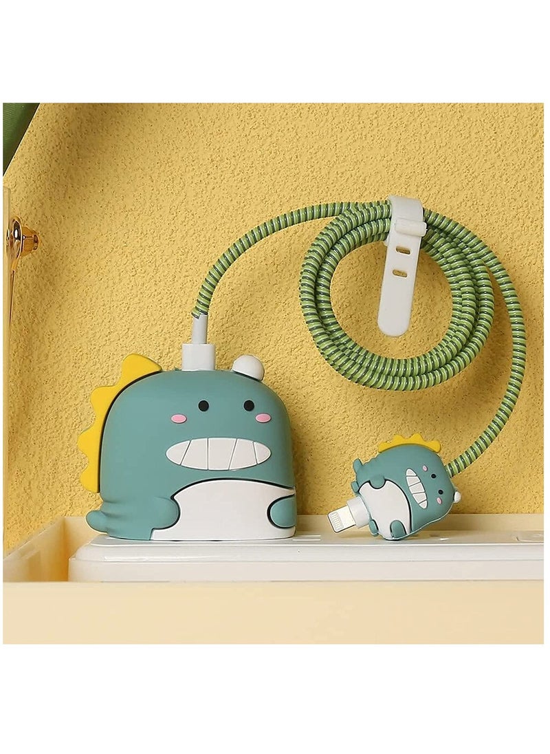 KASTWAVE - 3D Cute Cartoon Series Fast Charger Protector for iPhone 18W 20W iPhone 14 13 12 11 Pro Max Fast Charging Cable Charger Head Protective Cover Cable Accessory Data Cable Protective Sleeve. - Image 1