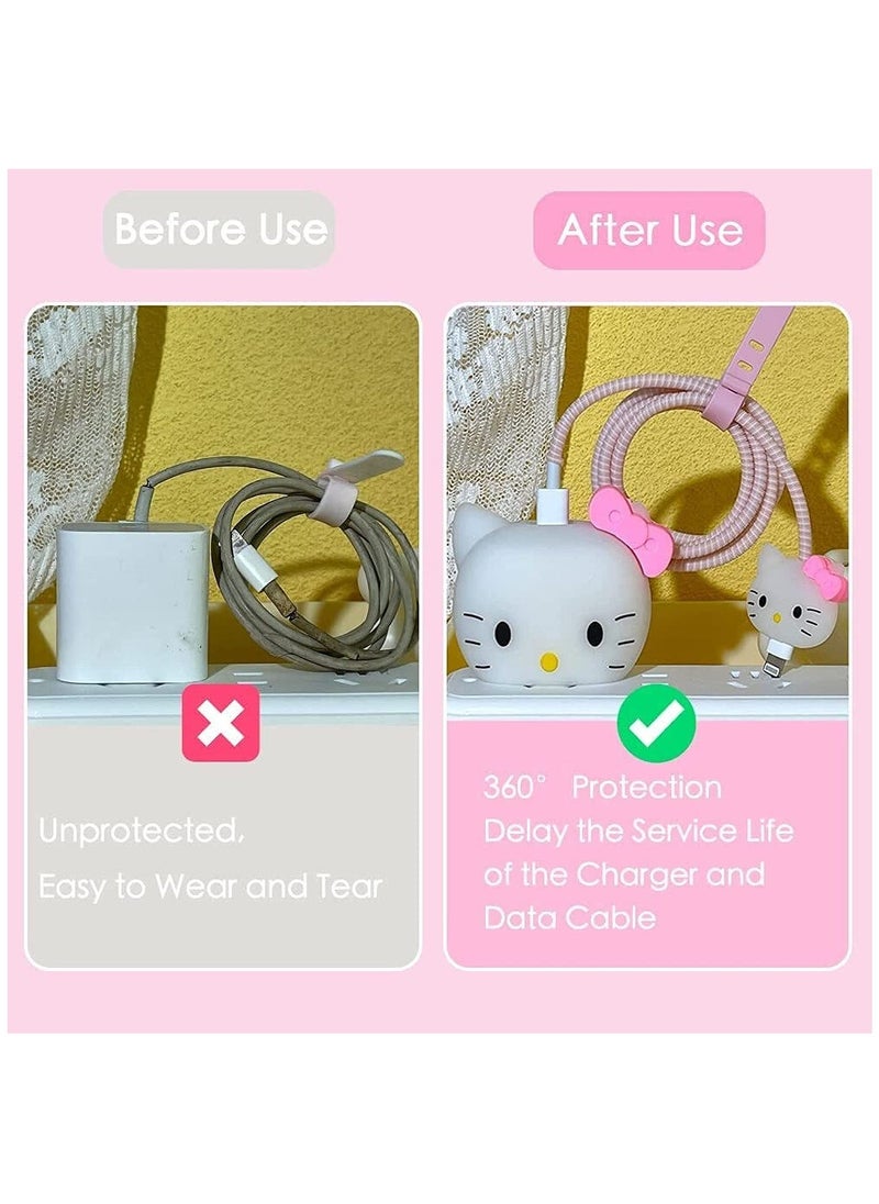 KASTWAVE - 3D Cute Cartoon Series Fast Charger Protector for iPhone 18W 20W iPhone 14 13 12 11 Pro Max Fast Charging Cable Charger Head Protective Cover Cable Accessory Data Cable Protective Sleeve. - Image 1