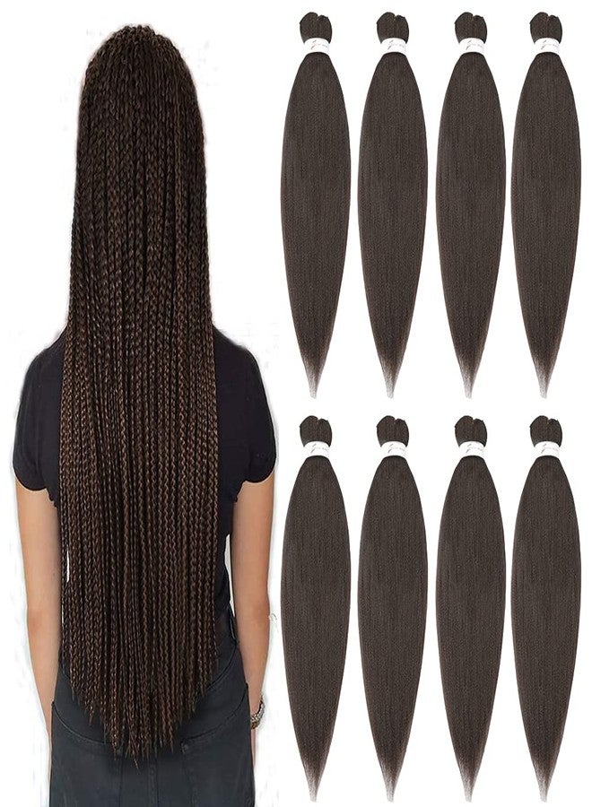 ShowCoco Pre-Stretched Braiding Hair 26''-8 Packs Synthetic Braiding Hair, Hair Extensions For Braids, Hot Water Setting Professional Soft Yaki Straight Texture (26Inch,#4) - Image 1