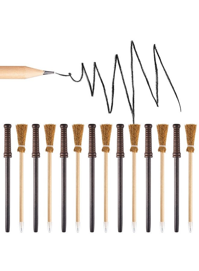 Chinco 10 Pieces Wand Pencils Party Supplies And10 Pieces Witch Broom Pencils, Wand Pencils Theme Birthday Goody Bag Filler Favors For Teen Kids Tween Boys Girls School Rewards - Image 2