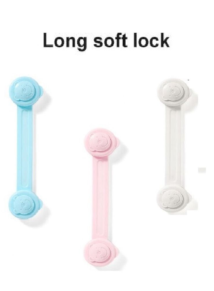 3Pc Drawer Lock Secure Lock Cabinet Door Anti-open Baby Protection Against Pinch Multi Color - Image 3