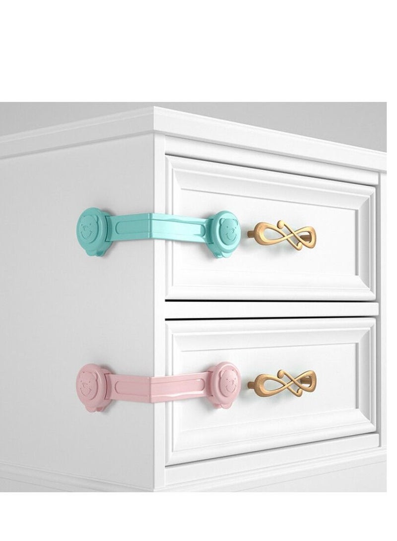 3Pc Drawer Lock Secure Lock Cabinet Door Anti-open Baby Protection Against Pinch Multi Color - Image 1