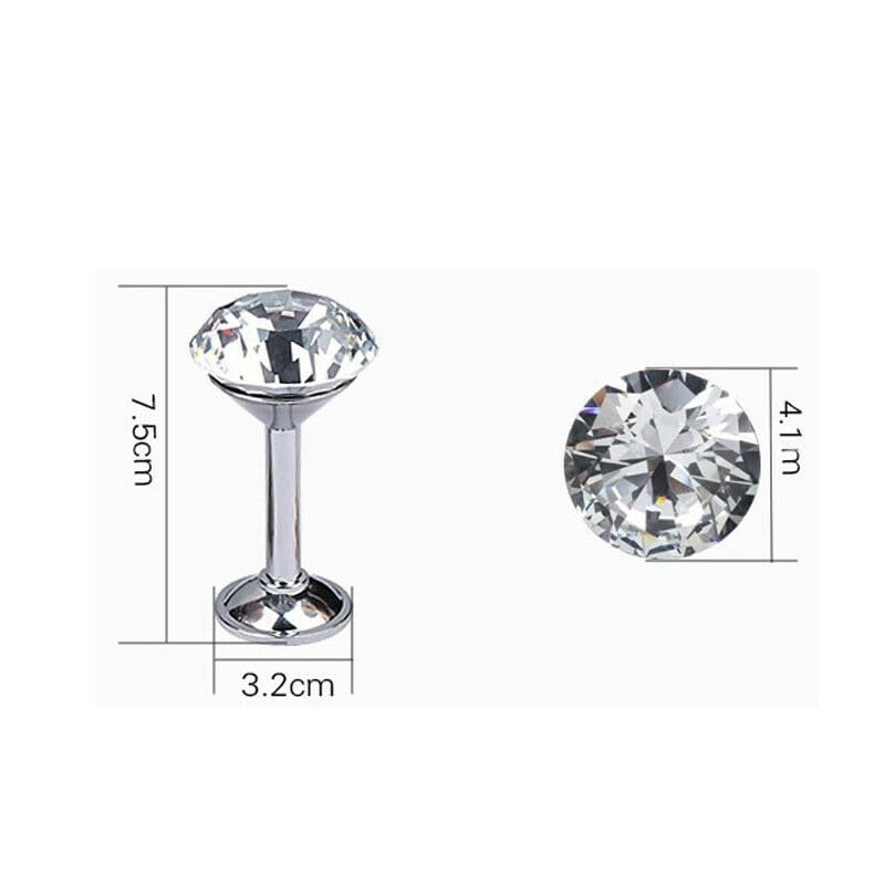 QZibeva 2 Piece Shiny Clear Diamond Crystal Goblet Shape Curtain Holdbacks Gloss Silver - Image 4