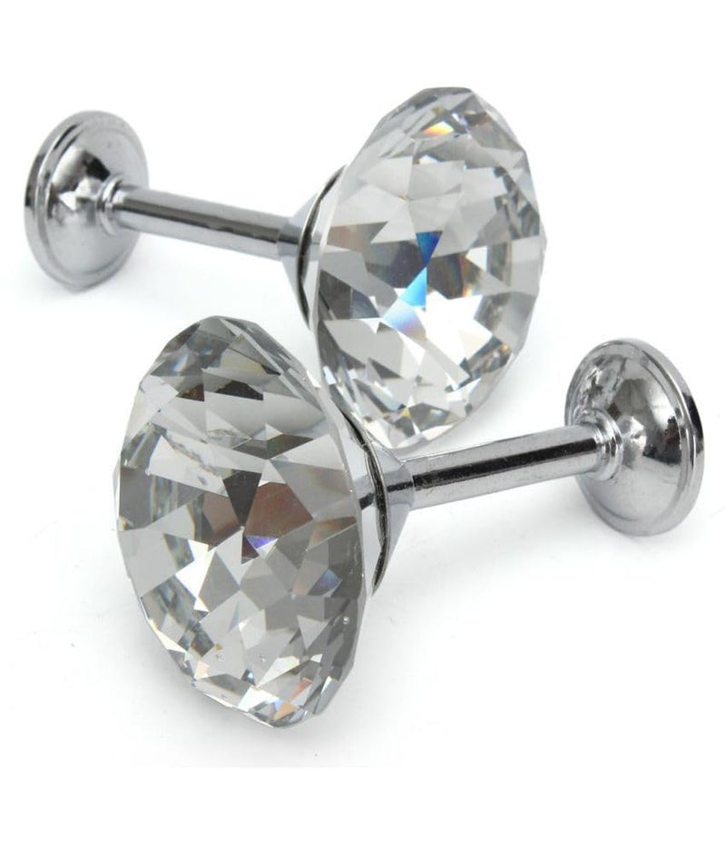 QZibeva 2 Piece Shiny Clear Diamond Crystal Goblet Shape Curtain Holdbacks Gloss Silver - Image 3
