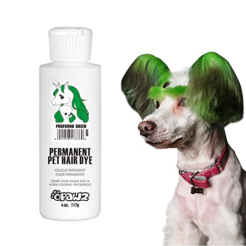 OPAWZ Permanent Dog Hair Dye, Pet Hair Dye Safely Used by Grooming Salons for a Decade, Pet Safe Dye Lasts Over 20 Washes, Bright Color for Dogs and Horses (Profound Green) - Image 1