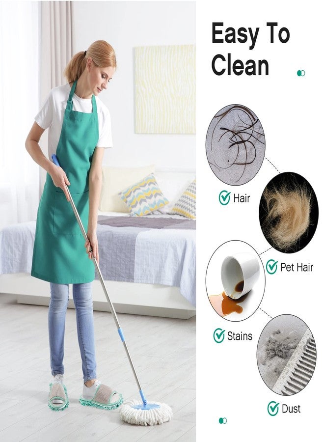 Jecery 2 Pairs Microfiber Cleaning Mop Slippers for Floor Cleaning House Mop Shoes Men and Women Washable Unisex Dusting Slippers Dirt Tool Supplies(Medium,Green, Coffee) - Image 5