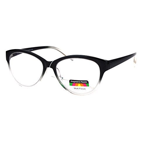 SA106 Cat Eye Multi 3 Focus Progressive Reading Glasses Black Clear +1.5 - Image 2