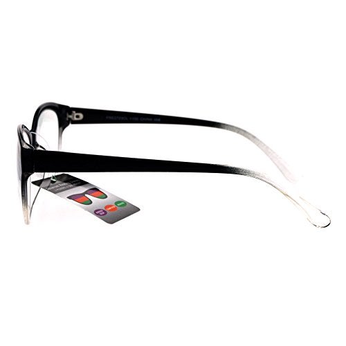 SA106 Cat Eye Multi 3 Focus Progressive Reading Glasses Black Clear +1.5 - Image 3
