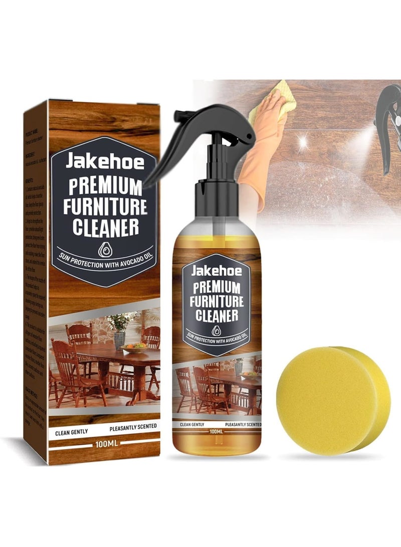 Cobest Hardwood Floor Cleaner Spray, Laminate Floor Cleaner with Sponge, Natural Micro-Molecularized Beeswax Spray, Powerful Decontamination Polishing Cleaner for Wood Floors, Engineered Hardwood Floors - Image 1