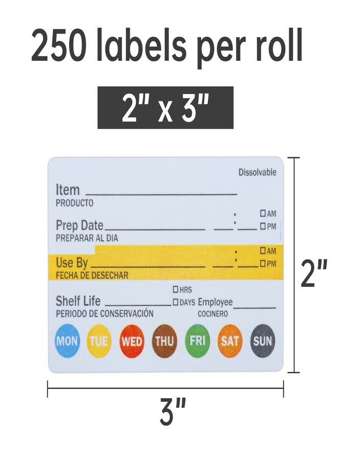 L LIKED Dissolvable Label Shelf Life for Food Rotation Use by Stickers 2 x 3 Inch Roll of 250 Labels - Image 4