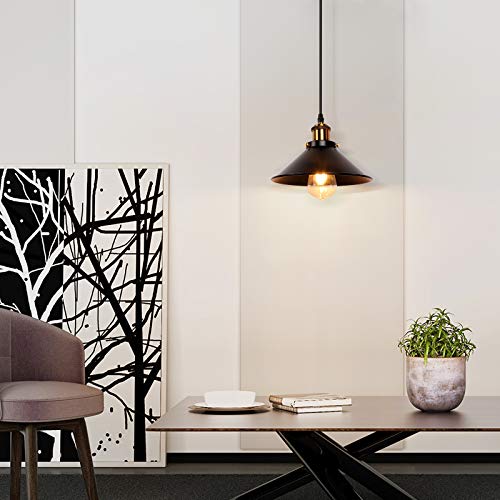 Newrays Industrial Retro Black Iron Kitchen Restaurant Bar Balcony Hanging Pendant Light (3 Pack) - Image 2