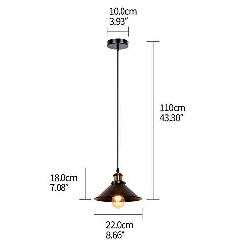 Newrays Industrial Retro Black Iron Kitchen Restaurant Bar Balcony Hanging Pendant Light (3 Pack) - Image 5