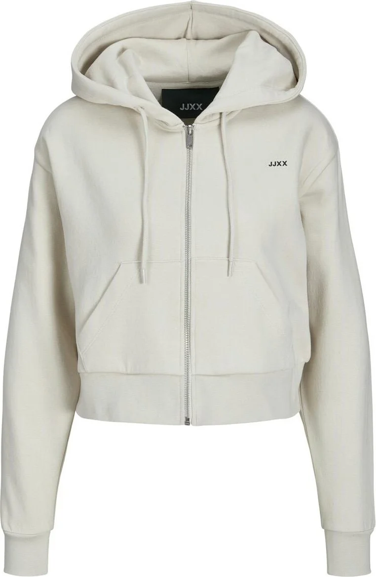 JJXX 12258450 Jxalfa Reg Ls Every Logo Zip Hood Swt Sn Beige