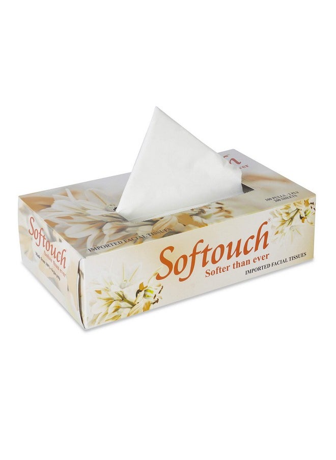 Softouch 2 Ply Face Tissue Paper 100 Pulls 200 Sheets Each Box- Set Of 3 (Multicolor)  - Image 2