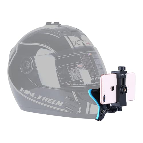 NAFA Helmet Jaw Strap Mount with Mobile Holder & Screw Compatible with All Smartphones, GoPro, SJCAM, Yi, DJI Osmo Action & Other Action Cameras (Multipurpose Helmet Mount) - Image 1