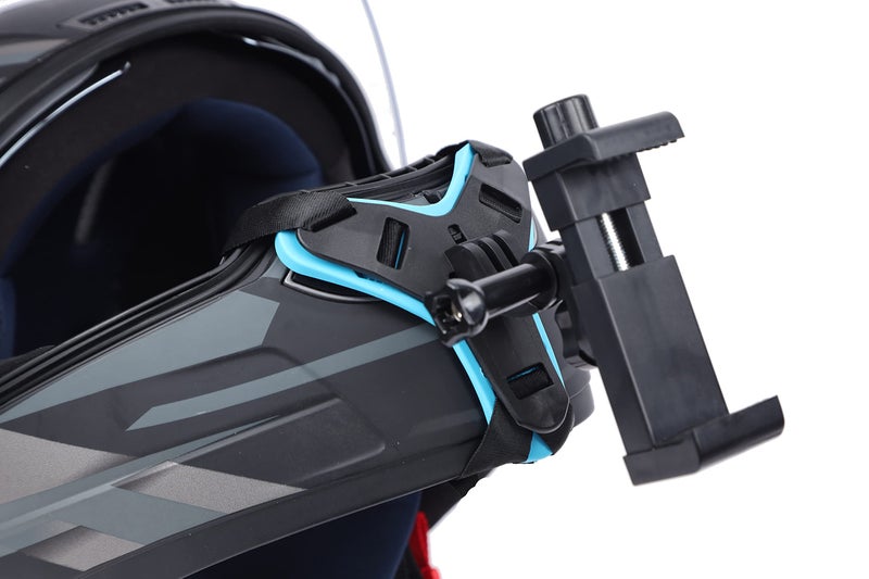 NAFA Helmet Jaw Strap Mount with Mobile Holder & Screw Compatible with All Smartphones, GoPro, SJCAM, Yi, DJI Osmo Action & Other Action Cameras (Multipurpose Helmet Mount) - Image 2