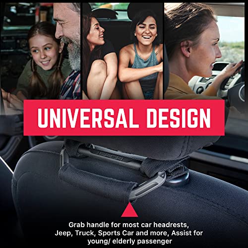 GPCA GP BackGrip PRO, Headrest Car Passenger Hand Grip for Truck & Car Wrangler JL JT JK Handle for Offroad, Kids & Seniors, Patented Jeep Accessories, Aluminum, Silver, Pack of 2 - Image 2