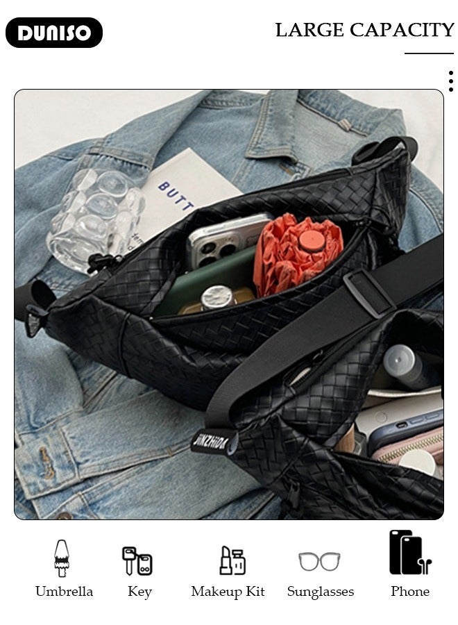 DUNISO Waist Pack for Women Crossbody Waist Bag Pack Belt Bag for Travel Walking Running Hiking Cycling Pouch Hip Bum Bag Chest Bag with Adjustable Strap For Gym Fitness Workout Travel Work Commuting - Image 4