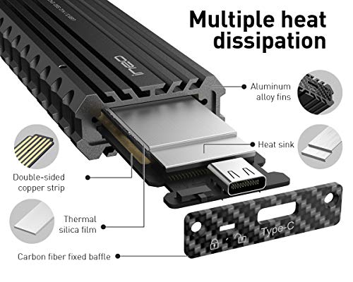 ineo M.2 NVMe (PCIe) SSD USB 3.2 Gen 2 Type-C Rugged Militarized (Picatinny Rail) Style Enclosure Built-in Write Protection Switch[C2597-NVME] - Image 4