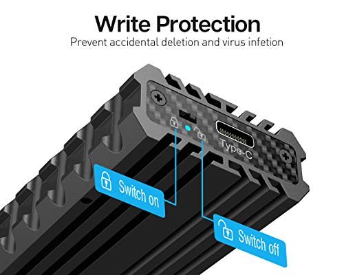 ineo M.2 NVMe (PCIe) SSD USB 3.2 Gen 2 Type-C Rugged Militarized (Picatinny Rail) Style Enclosure Built-in Write Protection Switch[C2597-NVME] - Image 3