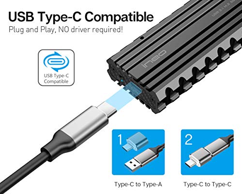 ineo M.2 NVMe (PCIe) SSD USB 3.2 Gen 2 Type-C Rugged Militarized (Picatinny Rail) Style Enclosure Built-in Write Protection Switch[C2597-NVME] - Image 2