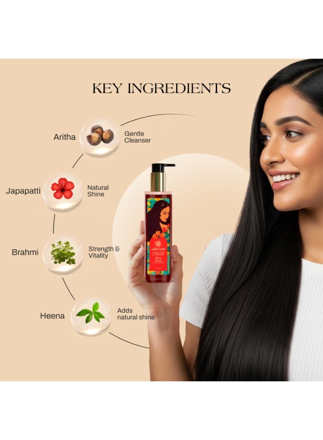 Ashpveda Japapatti & Brahmi Ayurvedic Hair Wash Shampoo for Dry Scalp & Repairing Damaged Hair (200 ml) - Image 2