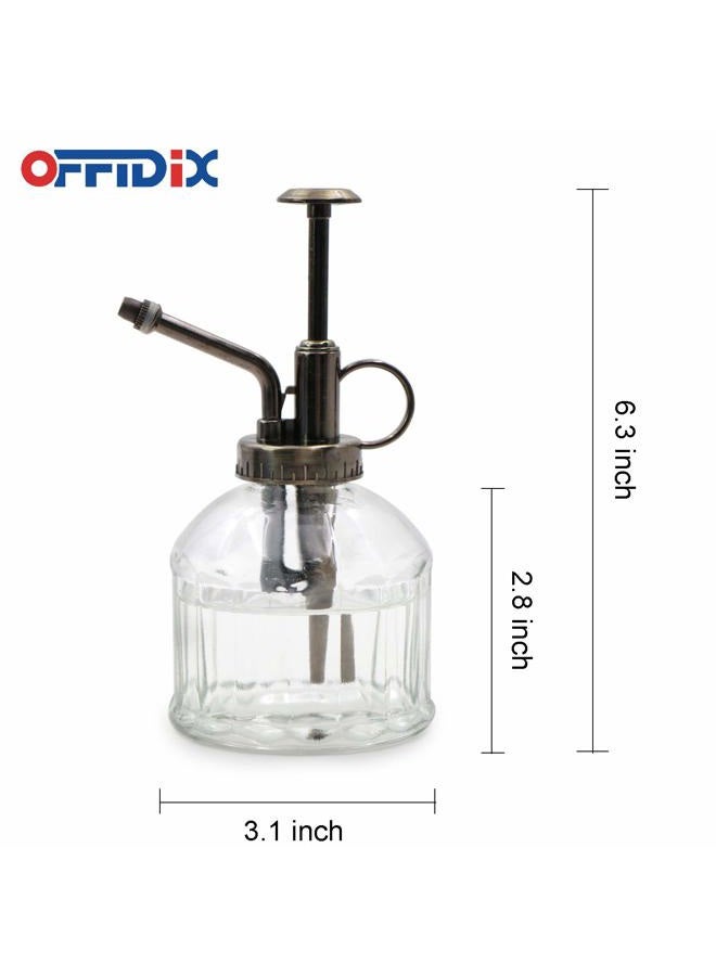 OFFIDIX Transparent Glass Watering Spray Bottle,Plant Mister with Plastic Bronze Plastic Top Pump, Glass Small Watering Can for Indoor Potted Plant, Outdoor Indoor Garden, Plants, Cleaning Solutions - Image 2