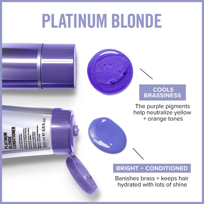 Paul Mitchell Platinum Blonde Violet Conditioner, Banishes Brass + Brightens, Ideal for Light to Medium Blonde, Silver, Gray or White Hair, 33.8 fl. oz - Image 1