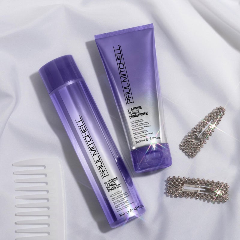 Paul Mitchell Platinum Blonde Violet Conditioner, Banishes Brass + Brightens, Ideal for Light to Medium Blonde, Silver, Gray or White Hair, 33.8 fl. oz - Image 4