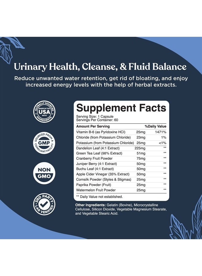 Nature Bound Water Away Supplement for Fast Bloating and Swelling Relief Pure Natural Diuretic Pills Reduce Water Retention Support Weight Loss Boost Energy Levels  - Image 4