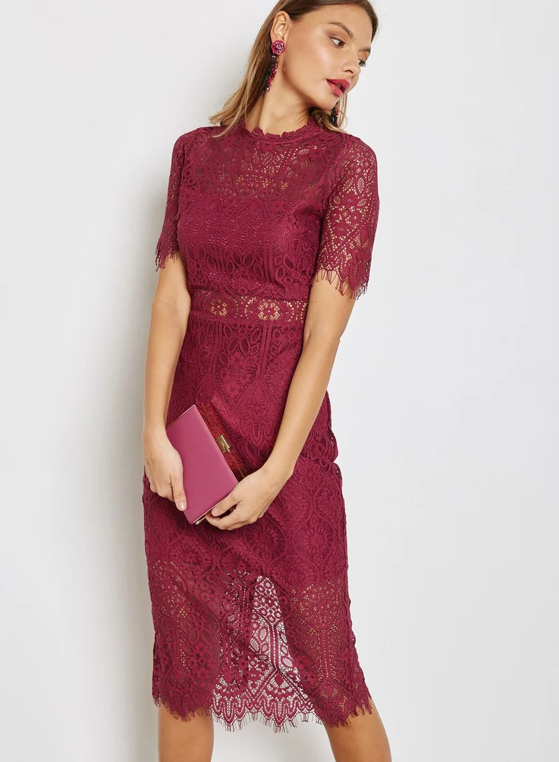 Just Me Lace Midi Dress